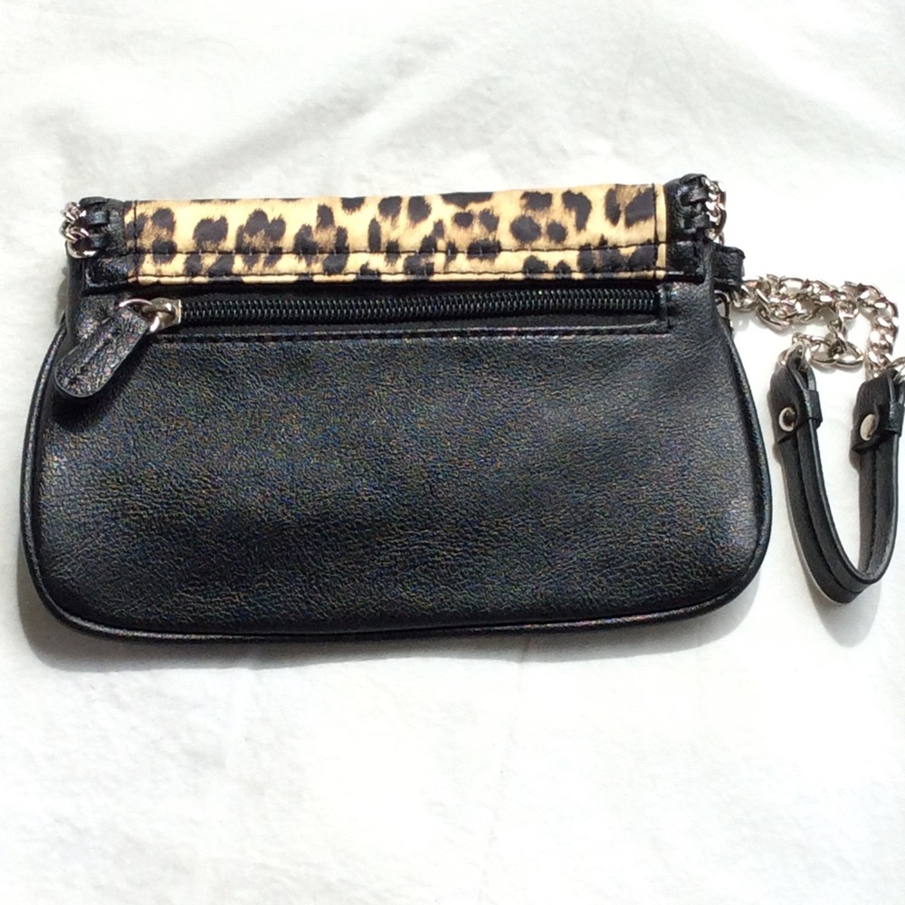 Jennifer Lopez Black Leopard Print Wristlet - Picture 6 of 8